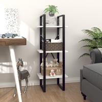 Boekenkast met 3 schappen 40x30x105 cm bewerkt hout wit - thumbnail