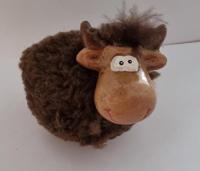Aardewerk - Wollen vrolijke Schaap kleur bruin ( set van 2 stuks ) - thumbnail