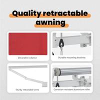 VidaXL Inklapbaar zonnescherm rood 350 x 200 cm stof - thumbnail