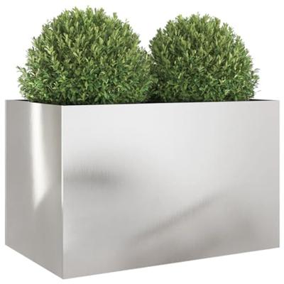 VidaXL Plantenbak 62x40x39 cm roestvrij staal zilverkleurig
