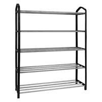 QUVIO Schoenenrek metaal met zwarte zijkant - 5 laags - thumbnail
