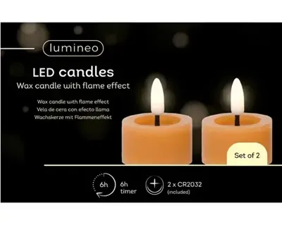 Lumineo ledtheelicht d4h5cm 2st oranje