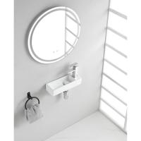 Wiesbaden Trim - Mini Fontein - Rechts - 38x14x8cm - Keramiek - Glans Wit - thumbnail