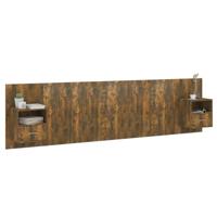 Hoofdbord met kastjes bewerkt hout gerookt eikenkleurig - thumbnail