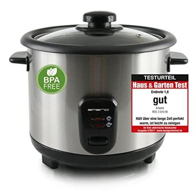 EMERIO RCE-110118 Rijstkoker RVS, Zwart