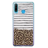 Huawei P30 Lite siliconen telefoonhoesje - Leopard lines - thumbnail