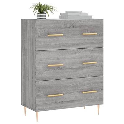 Dressoir 69,5x34x90 cm bewerkt hout grijs sonoma eikenkleurig