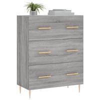Dressoir 69,5x34x90 cm bewerkt hout grijs sonoma eikenkleurig - thumbnail