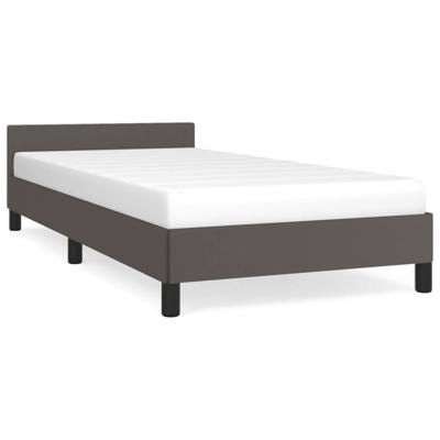 Bedframe met hoofdeinde zonder matras 90x190 cm grijs Bedframe met hoofdeinde zonder matras 90x190 cm grijs