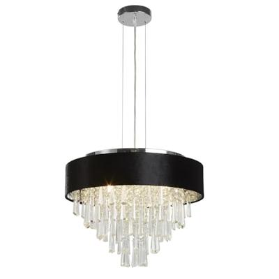 Searchlight KroonluchterGlamour zwart met chroom - 50818-5BK