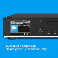 TechniSat DIGITRADIO 143 CD Radio-adapter DAB, DAB+, Internet, VHF (FM) AUX, Bluetooth, CD, USB, WiFi, Internetradio Incl. afstandsbediening, Wekfunctie Zwart - thumbnail