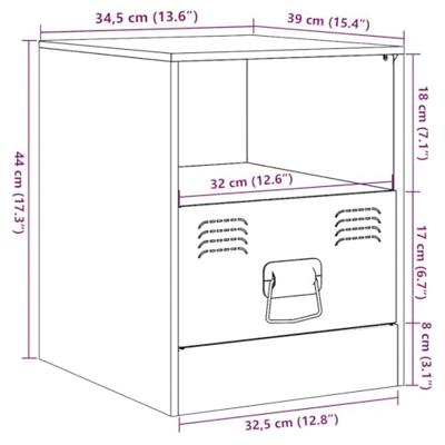 Nachtkastje 34,5x39x44 cm staal antracietkleurig