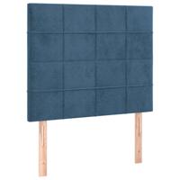 Boxspring met matras fluweel donkerblauw 90x200 cm - thumbnail