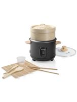 Bestron ARC100BBS Rijstkoker Set Bamboe/Zwart - thumbnail