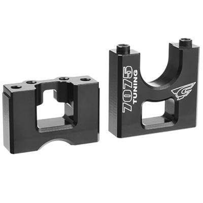 Team Corally - Center Diff Bulkhead - Swiss Made 7075 T6 - Black - 2 pc Set