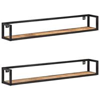 VidaXL Wandschappen 2 st 120 cm ruw mangohout - thumbnail