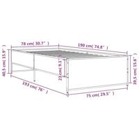 Bedframe bewerkt hout en metaal sonoma eikenkleurig 75x190 cm - thumbnail