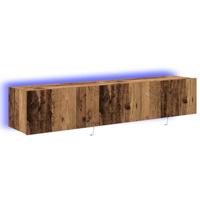 Tv-wandmeubels 2 st met LED 80x35x31 cm oud houtkleurig - thumbnail