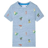 VidaXL Kindershirt 128 gemêleerd blauw - thumbnail