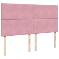 Boxspring met matras fluweel roze 200x200 cm - thumbnail