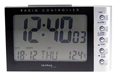 Techno Line WT 188 Wekker Zendergestuurd Zilver, Zwart Alarmtijden 1