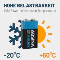 Absina 9V batterij (blok) Alkaline 580 mAh 9 V 8 stuk(s) - thumbnail