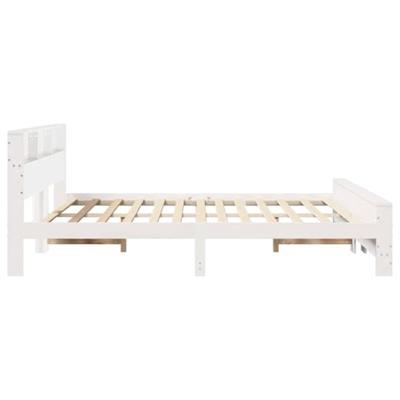 Bedframe met hoofdeinde Wit 200 x 200 cm Massief grenenhout Bedframe met hoofdeinde Wit 200 x 200 cm Massief grenenhout