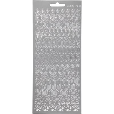 Creativ Company Stickers, alfabet, vel 10x23 cm, zilver, 1 vel