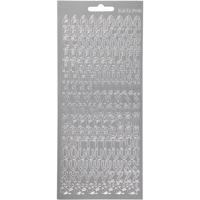 Creativ Company Stickers, alfabet, vel 10x23 cm, zilver, 1 vel - thumbnail