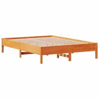 Bedframe zonder matras massief grenenhout wasbruin 150x200 cm - thumbnail
