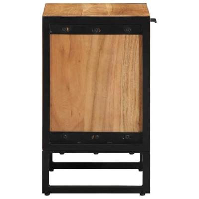 Nachtkastje Bruin 40 x 30 x 50 cm Massief acaciahout en metaal