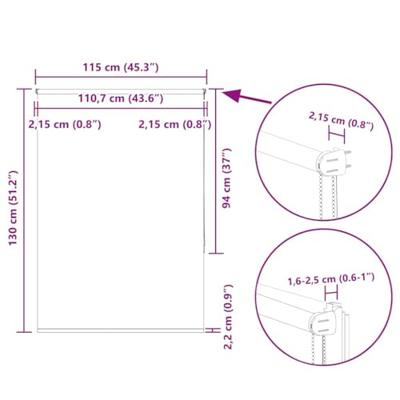 Rolgordijn verduisterend 115x130 cm stofbreedte 110,7 cm wit