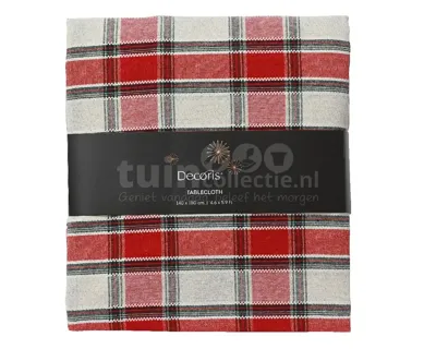 Tafelkleed Geruit Rood en Groen Katoen 180x140cm Tafelkleed Geruit Rood en Groen Katoen 180x140cm