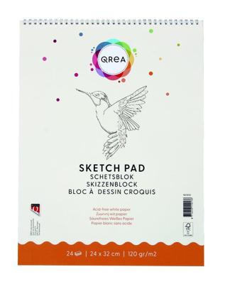 Schetsblok qrea 24x32 24vel 120gr spiraal | 5 stuks