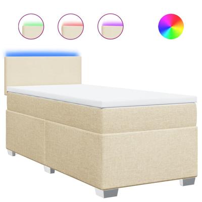 Boxspring met matras stof crèmekleurig 80x200 cm