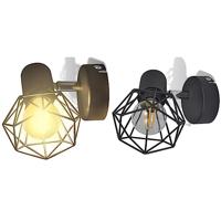 VidaXL Wandlampen 2 st met led industriële stijl zwart - thumbnail