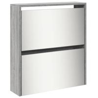 Schoenenkast met spiegel 5-laags 63x17x169,5 cm grijs sonoma - thumbnail