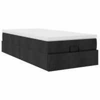 Ottoman bed met matras 180x200cm stof zwart - thumbnail
