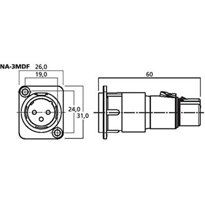 Neutrik NEUTRIK Adapter 3pin XLR male /3pin XLR female NA3MDF - thumbnail
