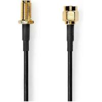 Antennekabel | SMA Male | SMA Female | Verguld | 50 Ohm | Enkelvoudig Afgeschermd | 5.00 m | Rond | PVC | Zwart - thumbnail