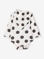 Set met gestippeld rompertje en slabbetje ecru - thumbnail