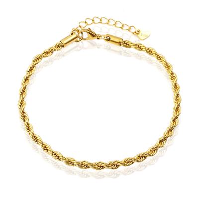 LGT JWLS Enkelband Rope Goudkleurig - 4mm
