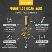 Securit krijtmarker small, blister met 2 stuks, goud en zilver - thumbnail