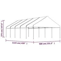 Prieel met dak 11,15x5,88x3,75 m polyetheen wit - thumbnail