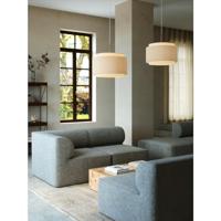 Hanglamp beige stof messing E27 DFTP Takai 45cm - thumbnail