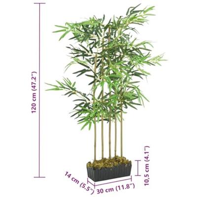 Kunstplant bamboe 730 bladeren 120 cm groen - thumbnail