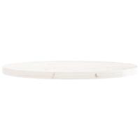 Tafelblad rond 70x3 cm massief grenenhout wit - thumbnail