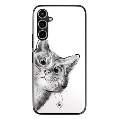 Samsung Galaxy A34 hoesje - Peekaboo kat Samsung Galaxy A34 hoesje - Peekaboo kat