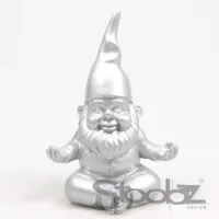 Kabouter yoga 11x14x20cm zilver - thumbnail