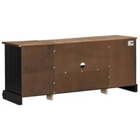 Tv-meubel HALDEN 2 schuifdeuren 150x40x60 cm massief hout zwart - thumbnail